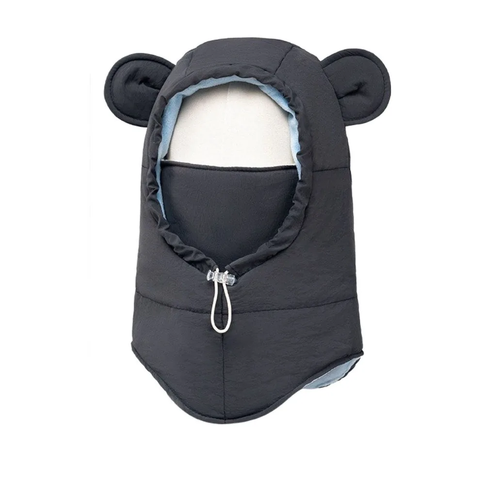 

Headgear Solid Color Balaclava Hat Hood Keep Warm Winter Ear Protection Cap Adjustable Scarf Children Windproof Cap Hiking
