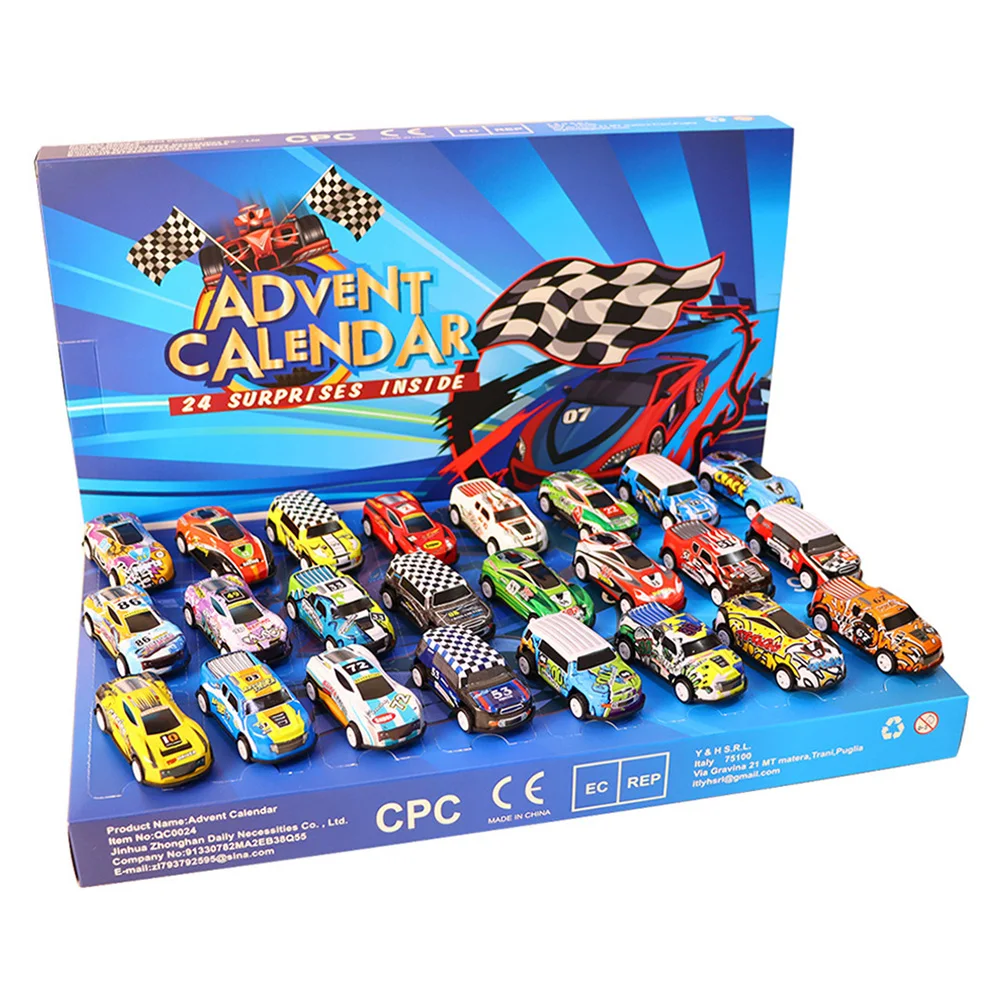 

24 Days Christmas Countdown Calendar Car Toys Kids Car Advent Calendar Digital Racing Vehicles Toys Xmas Christmas Gift Box for