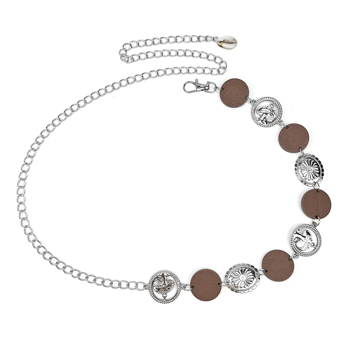 سلسلة خصر معدنية للنساء على الطراز الغربي تصميم فريد من نوعه حزام إحساس ريترو يشعر بصور صغير سلسلة سراويل