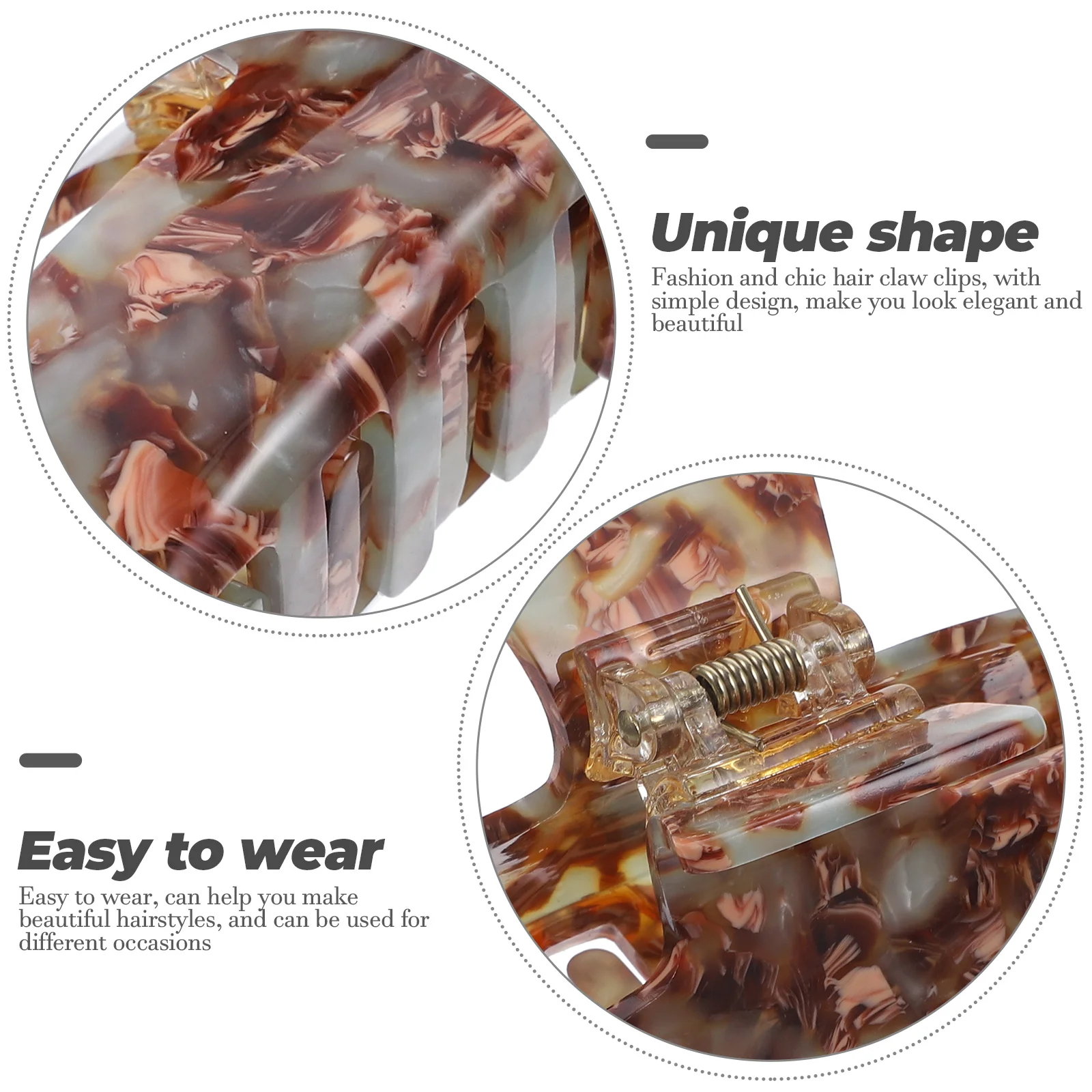 

Элегантные ацетатные зажимы для челюстей, шикарные аксессуары для волос для женщин и девочек, подходят для любого случая, инструмент для укладки, нескользящий дизайн