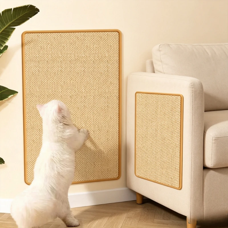 Cat Scratching Mat Wall Mount Cat Scratcher Pad Non‑Shed Wear‑Resistant Sofa Protector Pet Cat Claw Grinding Accessory