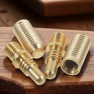 2Sets Billiard Cue Joint Pin Strong Copper Screws for Pool Cue Shaft Connection Reliable Non Deformable Fixing Hardware