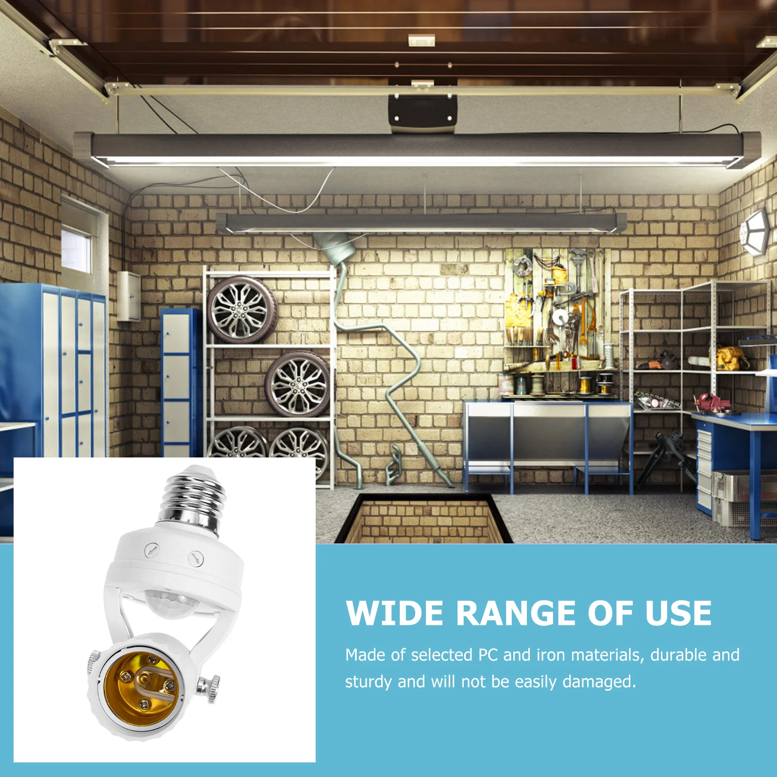 

E27 Регулируемый сенсорный держатель лампы Прочный ПК Железный материал Высокая чувствительность Стабильная производительность Школы Отели Лестница Коридор