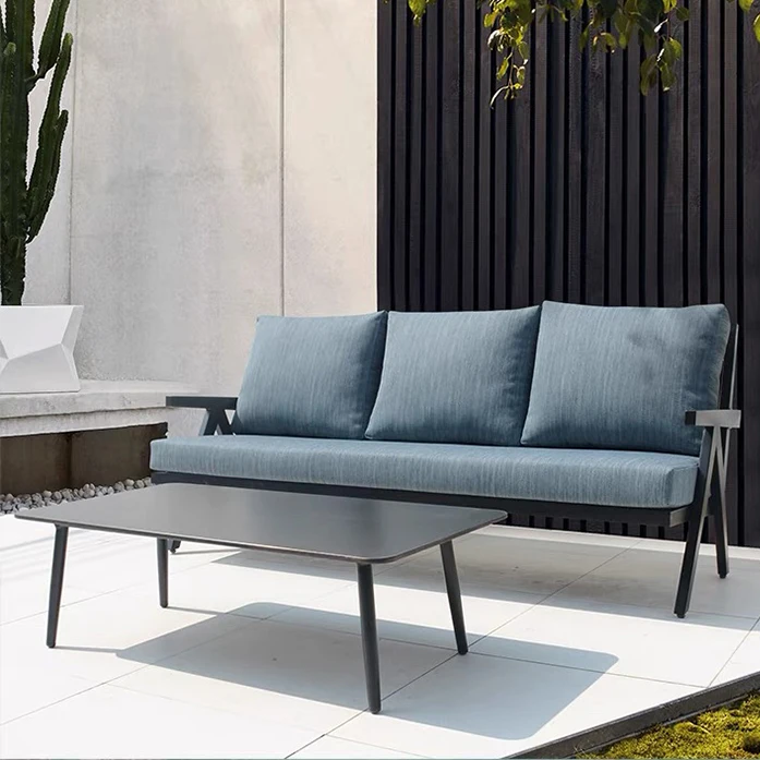 

All-weather Outdoor Furniture Woven Rope Aluminum Sofa Set, Courtyard Garden Sofa Manufacturer