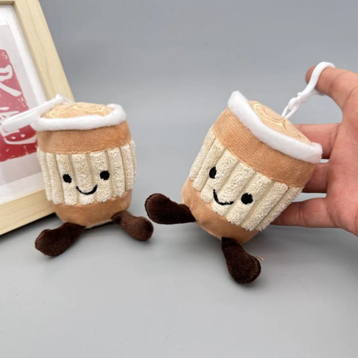 

Japanese-style Milk Tea Plush Keyring Simulation Cartoon Milk Tea Plush Stuffed Toy Backpack Decor Charm For Girl Birthday Gift