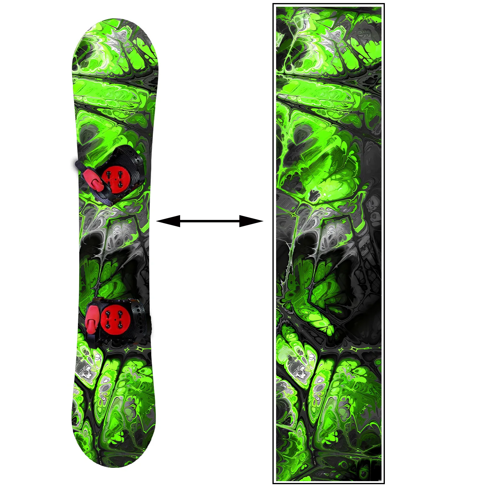 

1 piece green ink abstract snowboard sticker snowboard personality decoration sticker snowboard sticker snowboard decoration