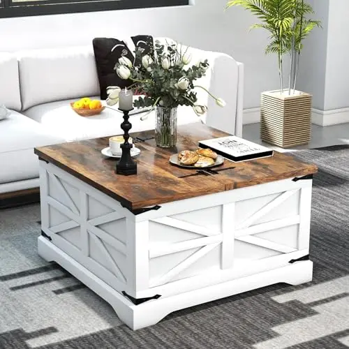 Farmhouse Style 3-Piece Coffee Table Set – Includes 31