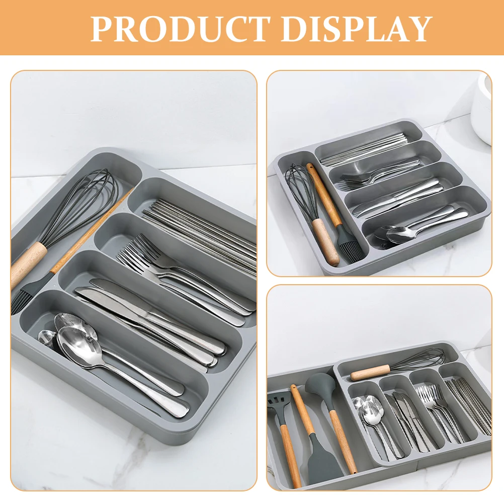 

Cutlery Drawer Organizer Pp Scratch-Resistant Silverware Tray For Kitchen Utensils Storage Compartment Flatware Organizer