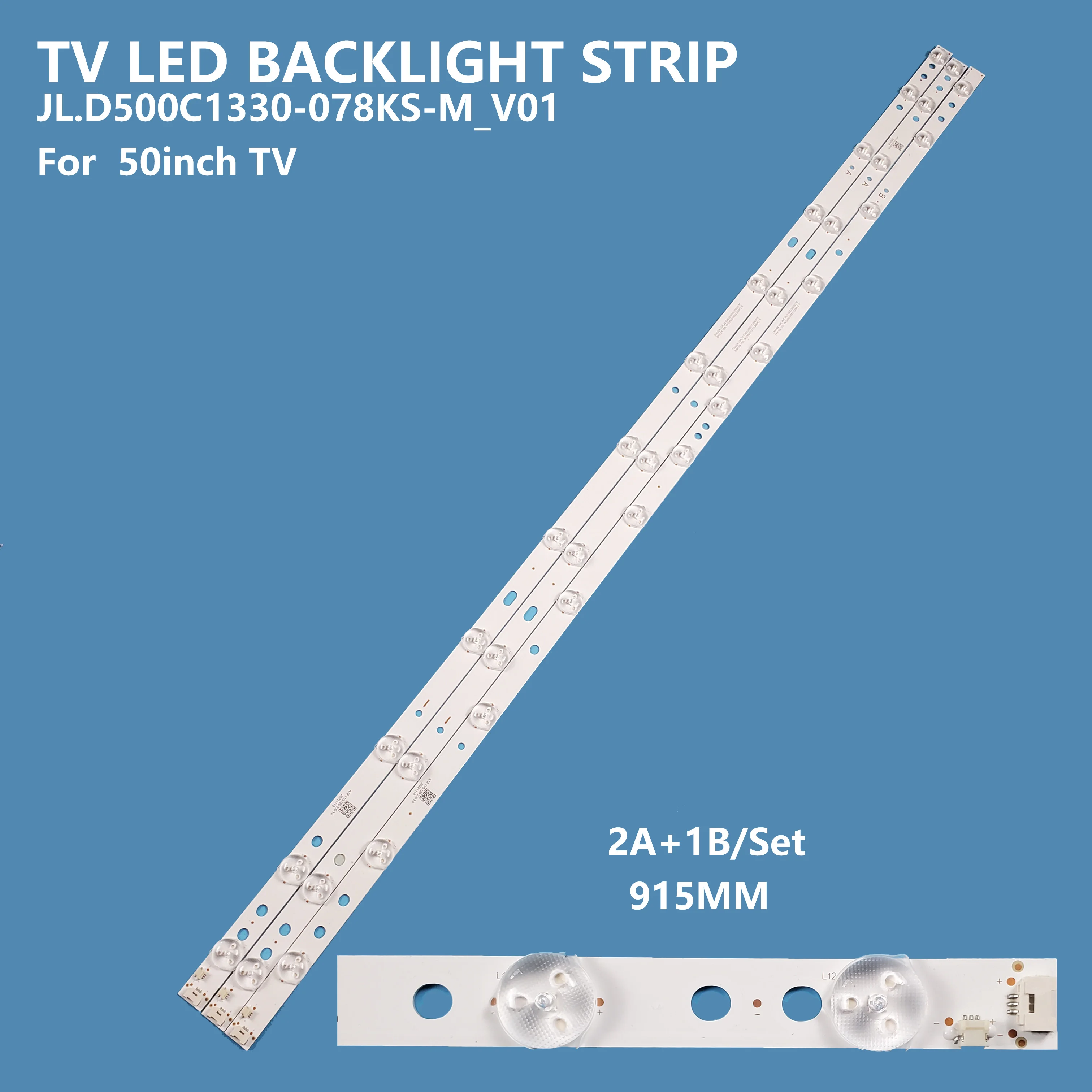 For 50'TV Backlight  3pcs JL.D500C1330 078KS M JL.D500C1330 078LS M V01 For 50inch 0HAK6150U 50 FUA 7000 ULW50TS643 TVU50W652ST