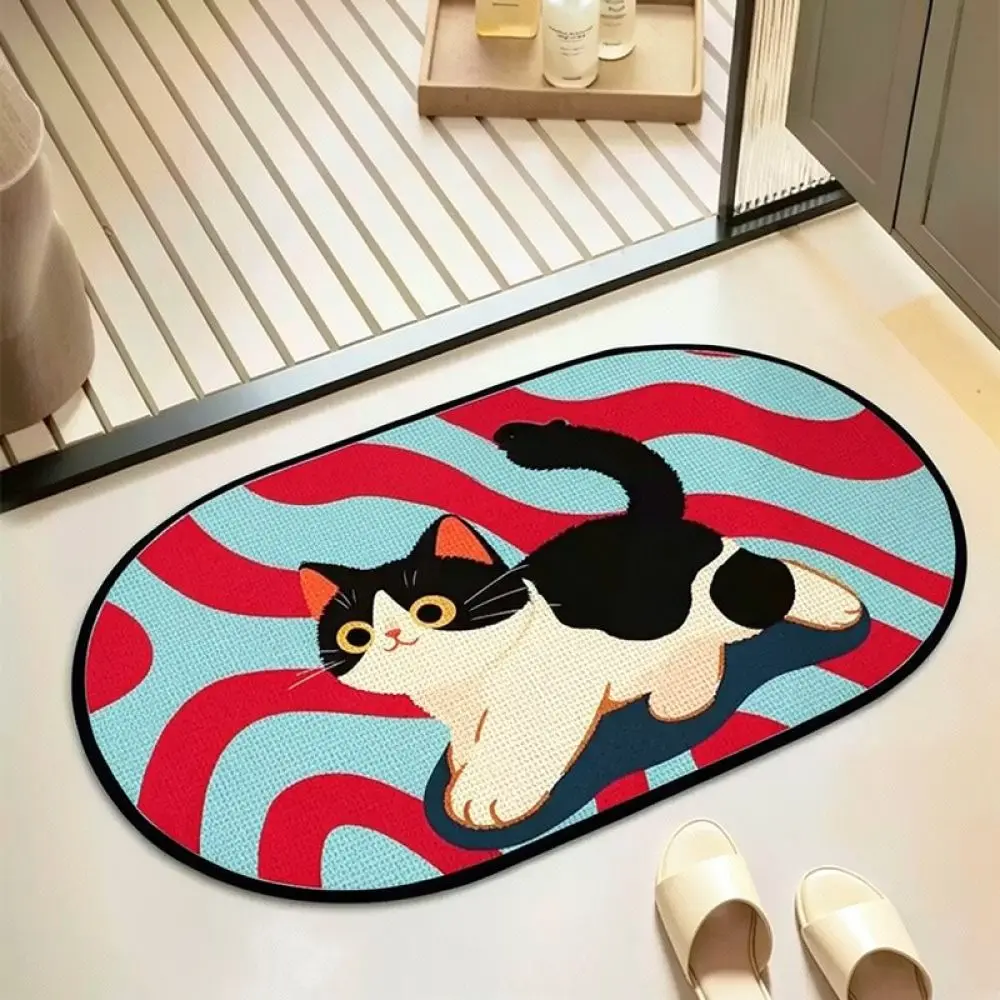 Modern Diatomaceous Earth Bath Mat Anti Slip Shower Rug Absorbent Floor Carpet Easy Cleaning Bathroom Toilet Pad