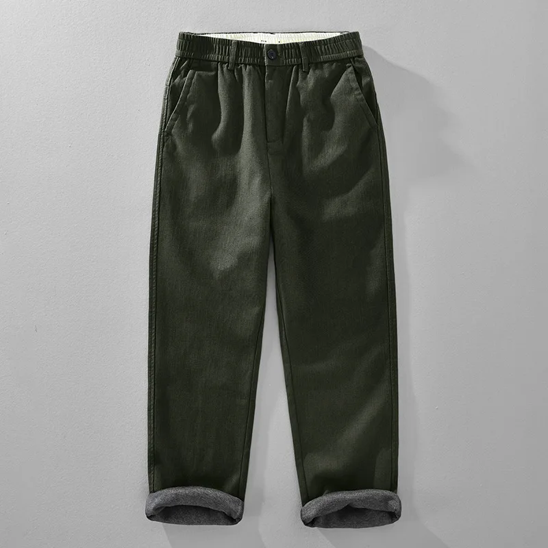 

Autumn Composite Linen Trousers for Men - Loose-fit Casual Straight-leg Pants Old Money Style Comfortable Ramie Cotton Pants