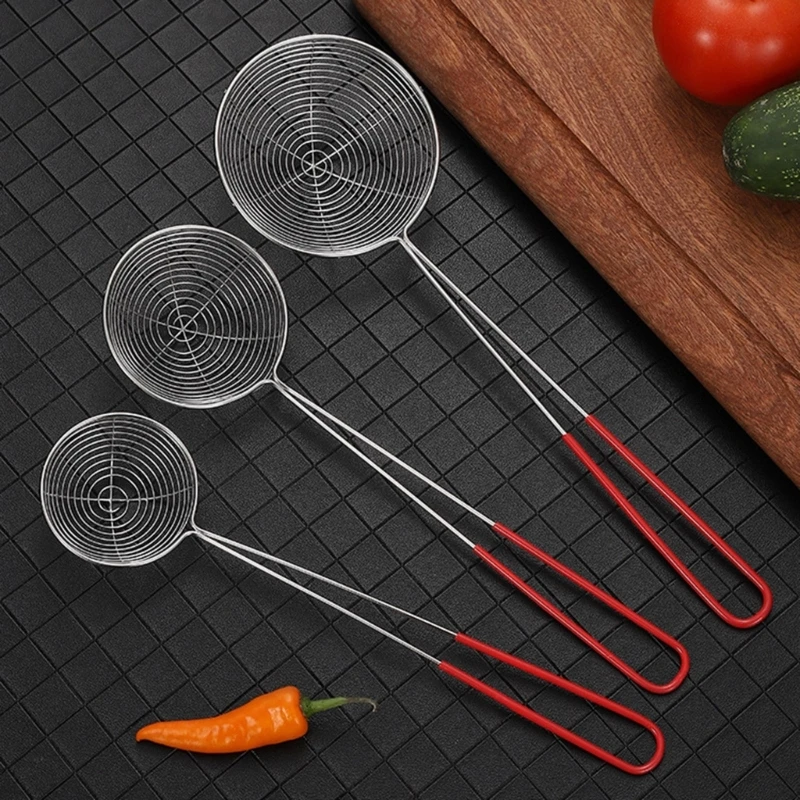 Slotted Ladles Efficient Slotted Skimmer Spoon Essential Tool for Filtering Hot Meals