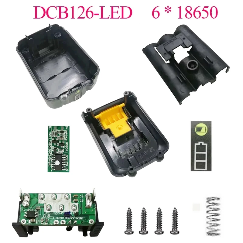 

For DeWalt 10.8V 12V Li-ion Battery Case 6X18650 DCB120 BMS PCBA Charging Protection Circuit Board Box DCB125 DCB127 For XR