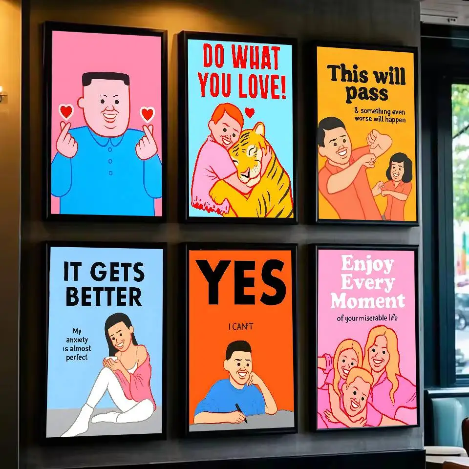 1pc frameless Canvas Painting Abstract Funny Joan Cornella Canvas Print Poster Modern Minimalist  Illustration Art Prints Living