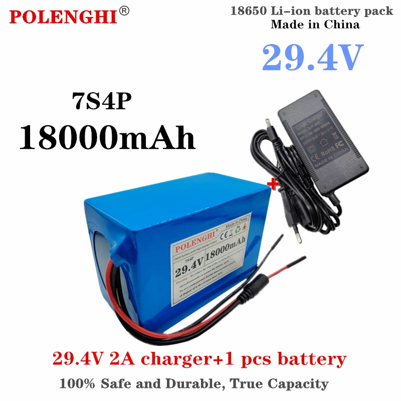 

POLENGHI true capacity 29.4V 14800-18000mAh 7S4P 24V 18Ah lithium-ion battery pack with built-in intelligent BMSprotection board