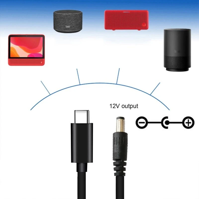 HX6A USB C PD Type C to 12V 3.5 4.8 5.5mm Power Cable for Router CCTV LED Strip Light