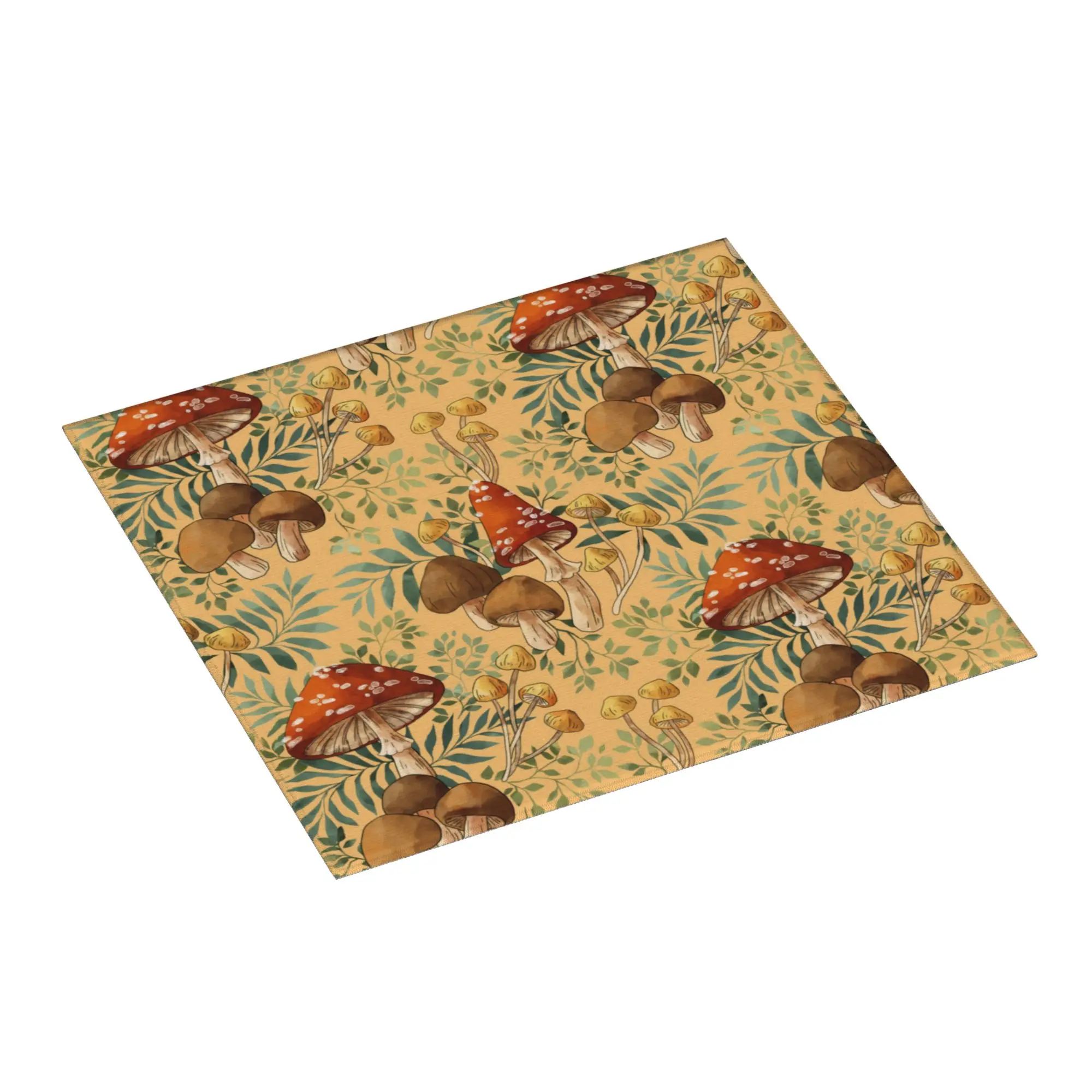 Psychedelic Woodland Mushroom Spray Non Slip Kitchen Counter Protector Mat Barware Tableware Reusable Drying Mat For Kitchen