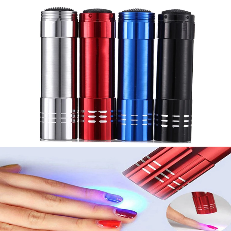 Portable Mini UV 9 LED Purple Light Nail Dryer Curing Lamp Flashlight Torch for Gel Nail Polish Art Light Lamp Machine Tools New