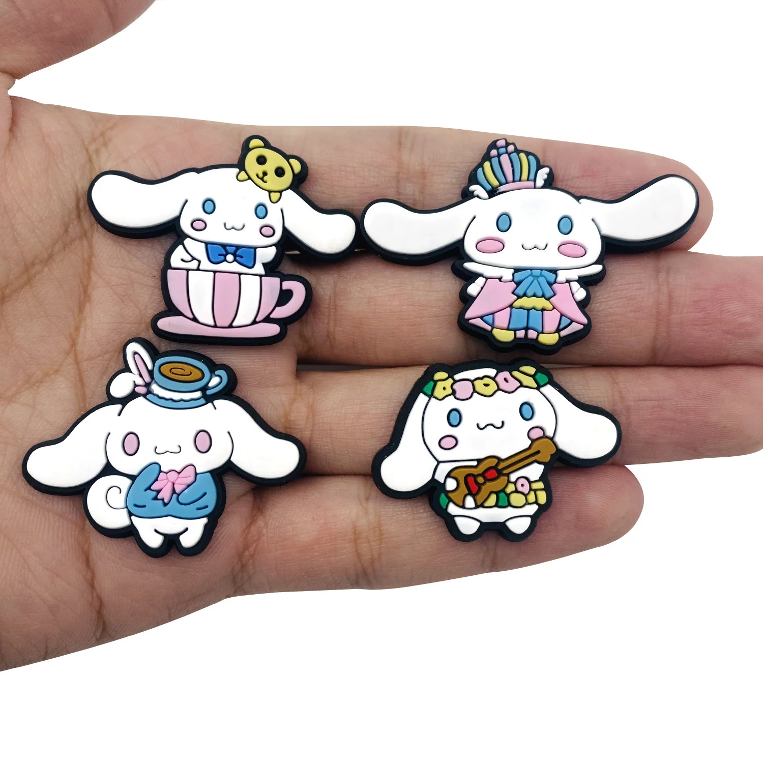 MINISO 12pcs Cinnamoroll Shoe Charms Accessories Sanrio Anime PVC Shoe Decrations Buckle X-mas party Gifts