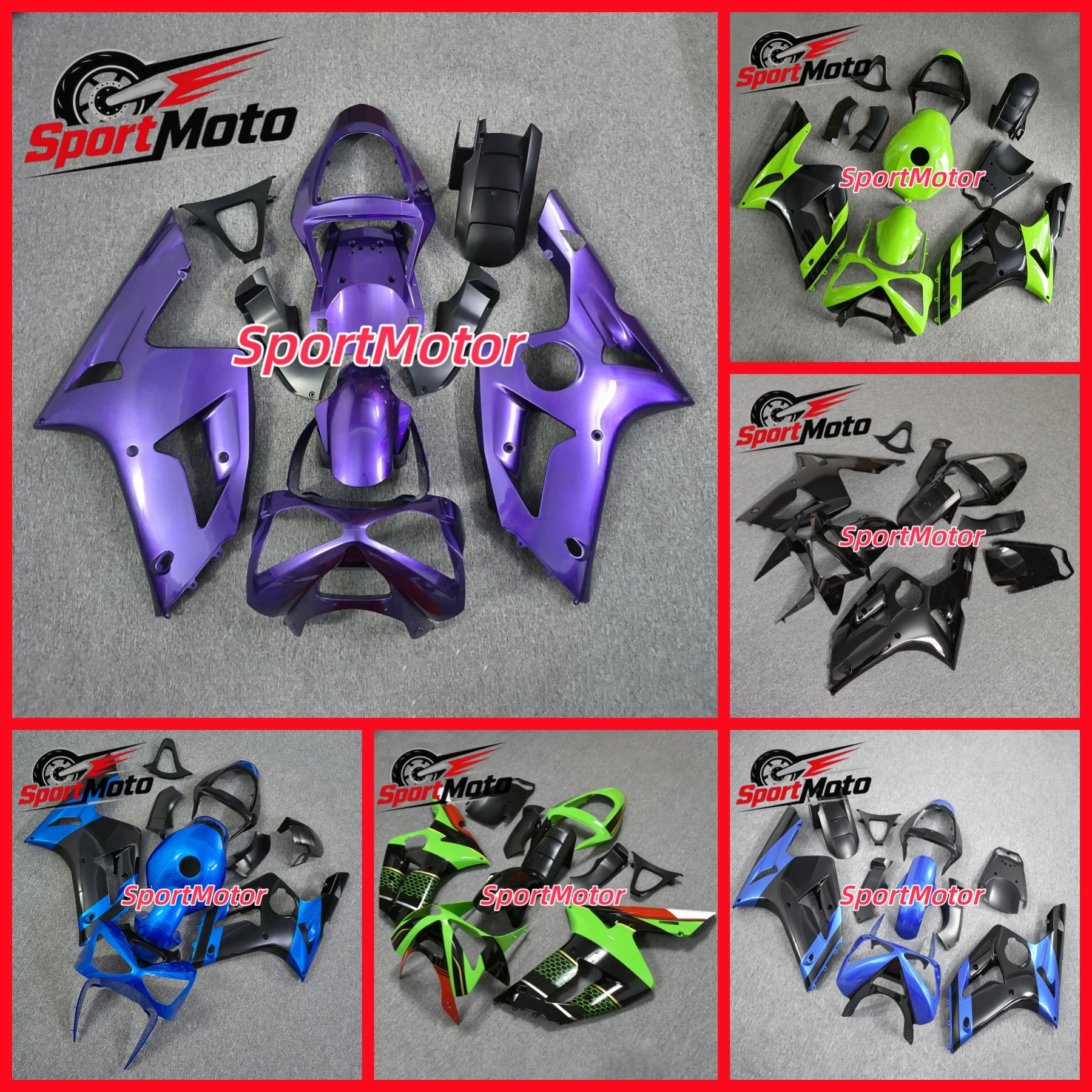 New ABS Whole Motorcycle Fairings Kit Fit For KAWASAKI ZX-6R ZX6R 636 2003 2004 03 04 Bodywork Set Custom Red Green