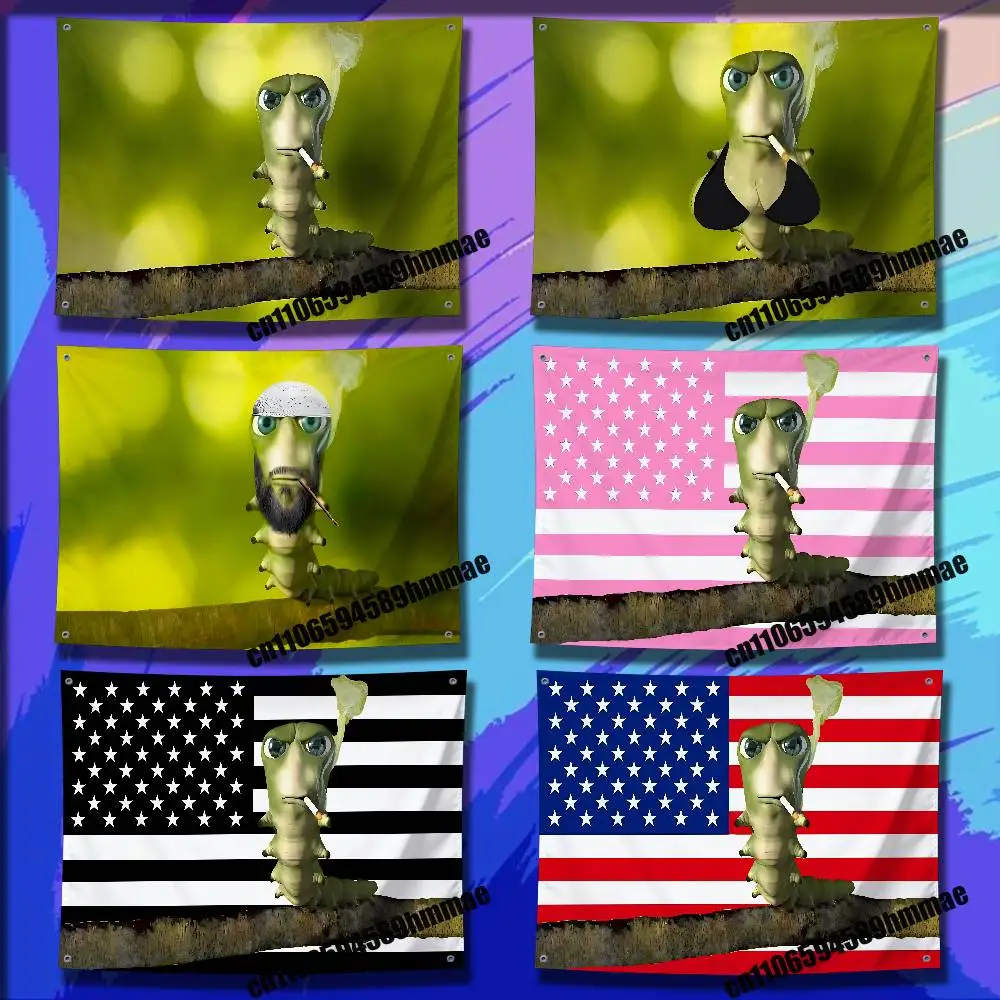 

Funny Green Caterpillar America USA Flag For 150*200cm 60*90cm 100*150cm 80*120cm 50*70cm Living Room Banner Wall Tapestry Cover