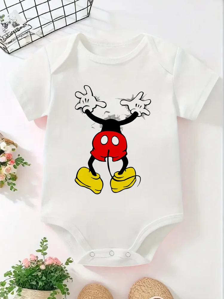 

Funny Baby Onesie Cartoon Mickey Printed Newborn Baby Rompers Bodysuit Cute Baby Boys Clothes 0-24M