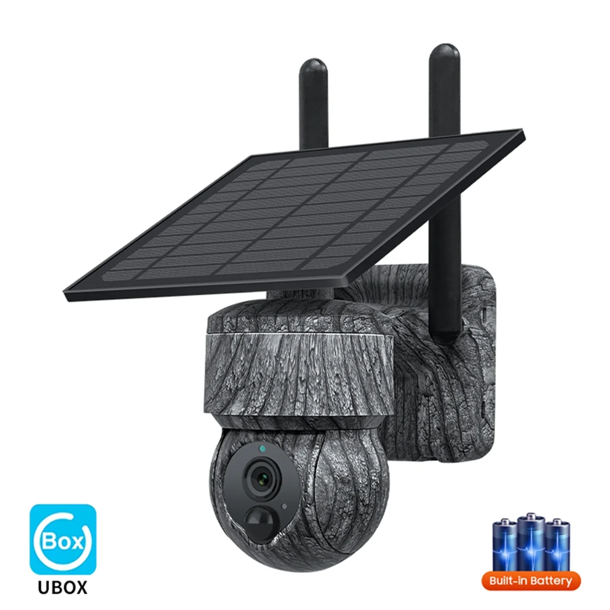 BABQ 3MP 4G SIM Caméra PTZ solaire WIFI Caméras IP sans fil extérieures avec panneau solaire Caméra de vidéosurveillance de sécurité audio bidirectionnelle (C)
