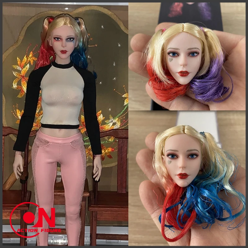 

Babyface масштаб 1/6, голова Джокера для девочек, скульптура волос, пересадка головы клоуна, резьба, подходит для 12-дюймового женского солдата, бледная фигурка тела