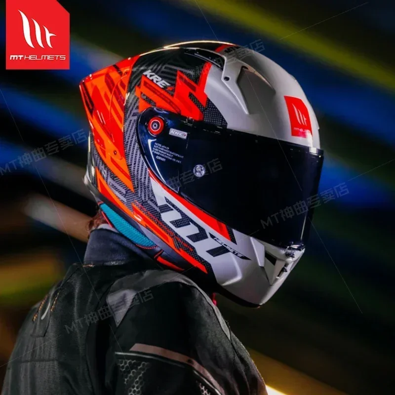 Spanish MT KRE+ Carbon Fiber Motorcycle Helmet ECE DOT Approved Full face Professional racing helmet cascos para moto For FIM