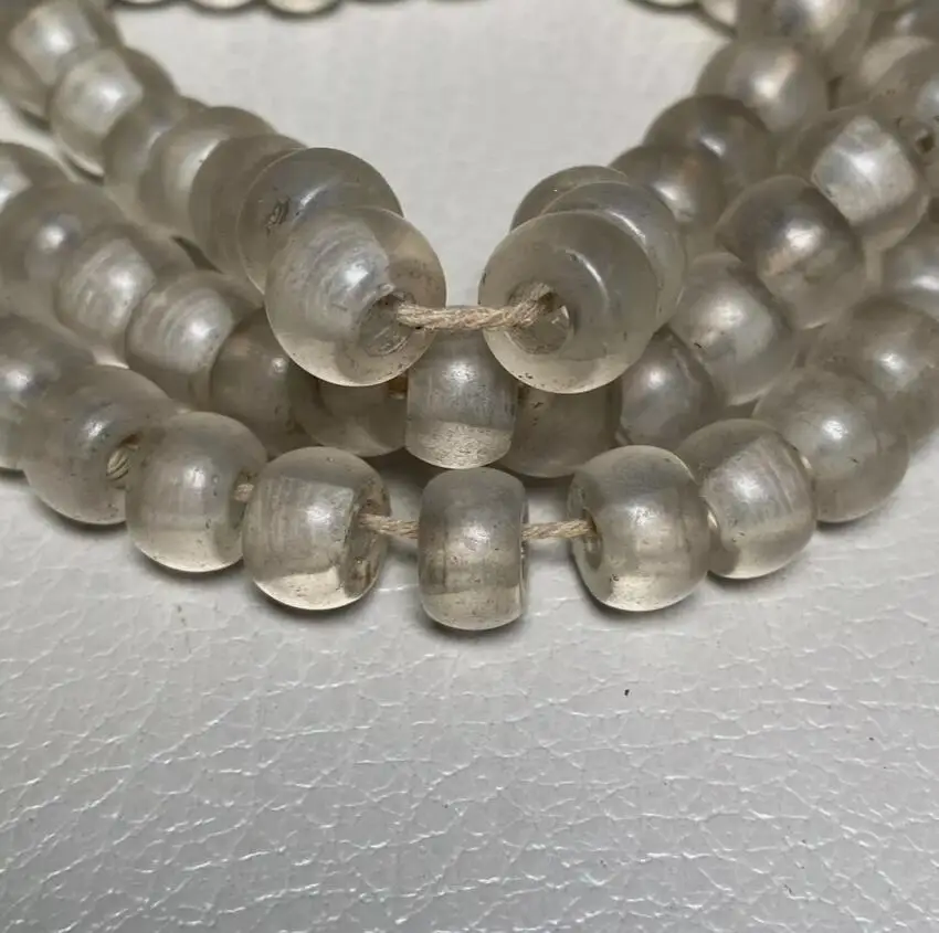 108 Natural White Crystal Beads Buddha Beads String 10×6mm