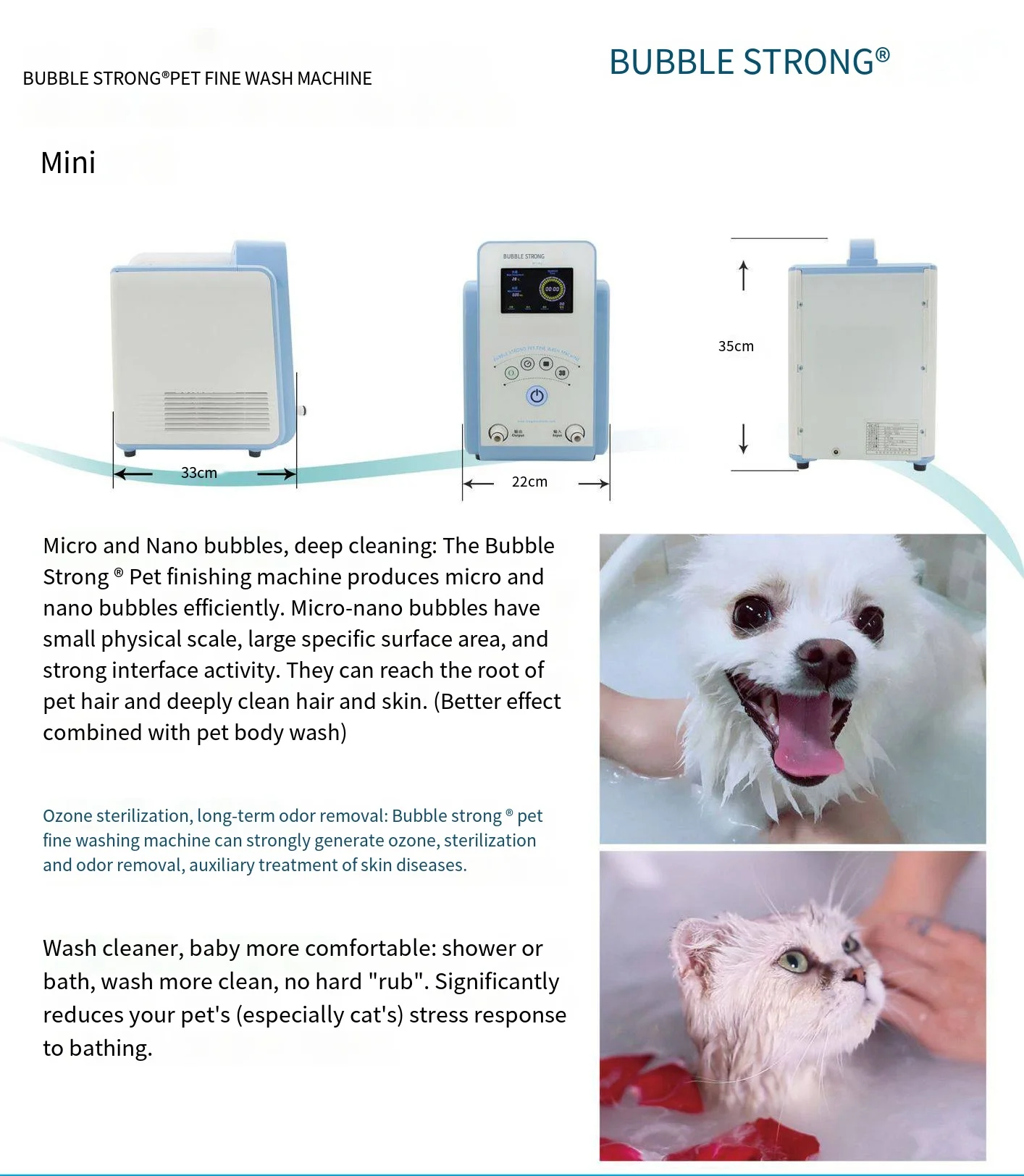 Pet Wash Machine Cat SPA Bathing Machine Eterinary Equipment Pet Clinic Cat Dog Bubble Strong Nano Bubble Pet SPA Wash Machine