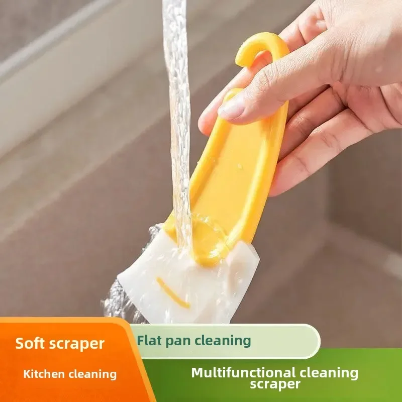 Kitchen Scraper Oil Stain Cleaning Silicone Spatula Cake Baking Pastry Gadgets Pan Pot Dishes Cleaner Tools Silicone Scraper