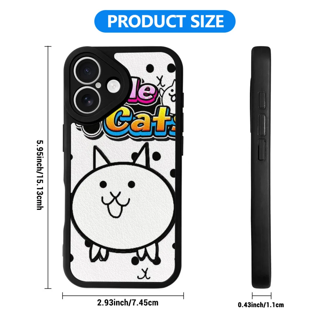 Capa de telefone para iPhone 16 Pro Max Plus Capa de pele de silicone Hot Game Battle Cats