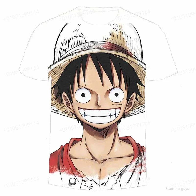 Camiseta de Moda para Hombre, Diseño de One Piece, Estilo Jersey, Manga Corta, Ligera, Informal, Ropa de Verano para Hombre, Ropa Urbana para Mujer