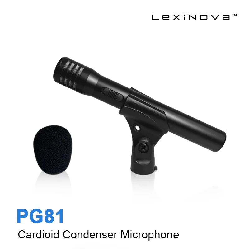 PG81 Condenser Instrument Microphone With Switch, Professional Cardioid Wired Microphone Acoustic Stage Performance Recording