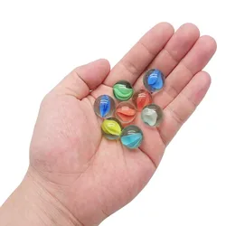 100pcs 14MM cat eye petal glass marble catapult marble colored pattern glass beads transparent marble ball children's toy