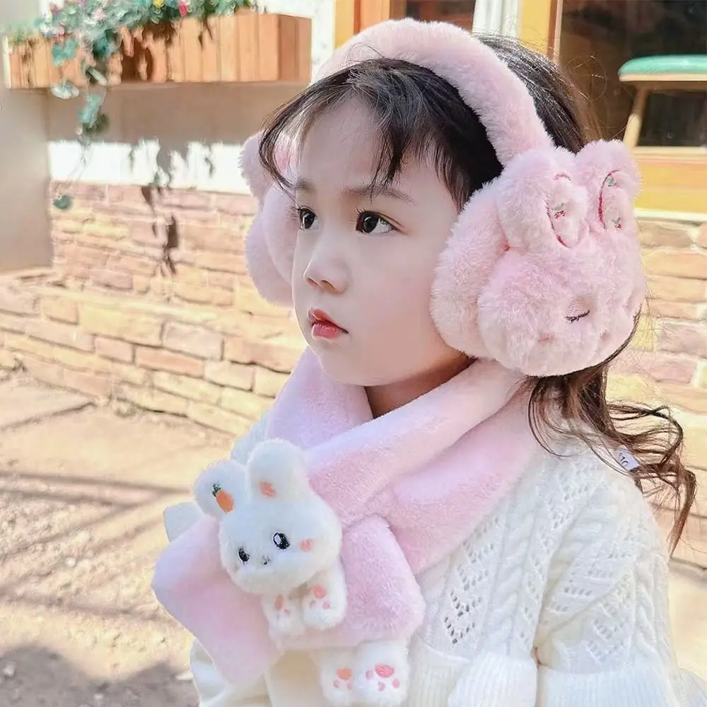 Winter Cute Cartoon Plush Earmuffs Fluffy Adjustable Earflaps Cosy Warm Ear Warmer for Kids