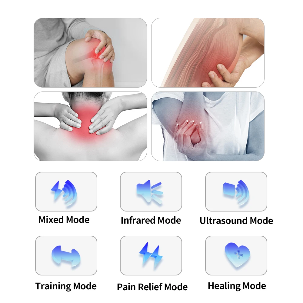 SUYZEKO Portable Handheld 1Mhz Ultrasound Therapy Tens Muscle Stimulator Machine Red Light Therapy for Athlete Pain Relief