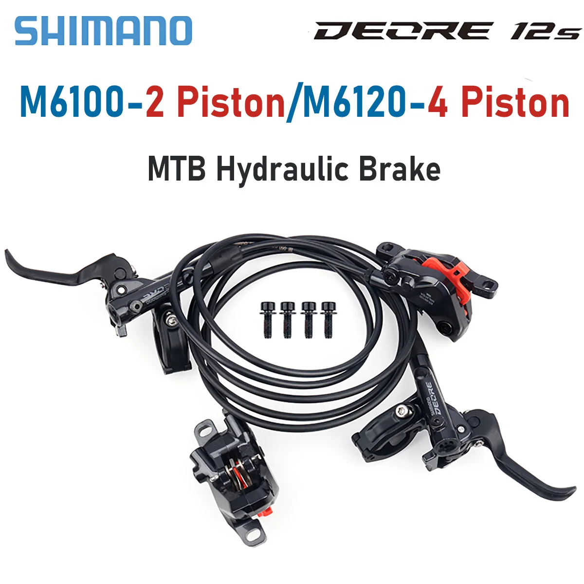 

Shimano Deore M6120 Brake 4 Piston MTB Hydraulic Disc Brake M6100 2 Piston Bicycle Discs Brake Front Rear Mountain Bike Parts