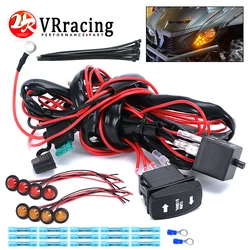 Universal 12V ATV UTV Rocker Switch Turn Signal Kit Street Legal Kit with 8 Left & Right Signal Lamps For Polaris Ranger RZR