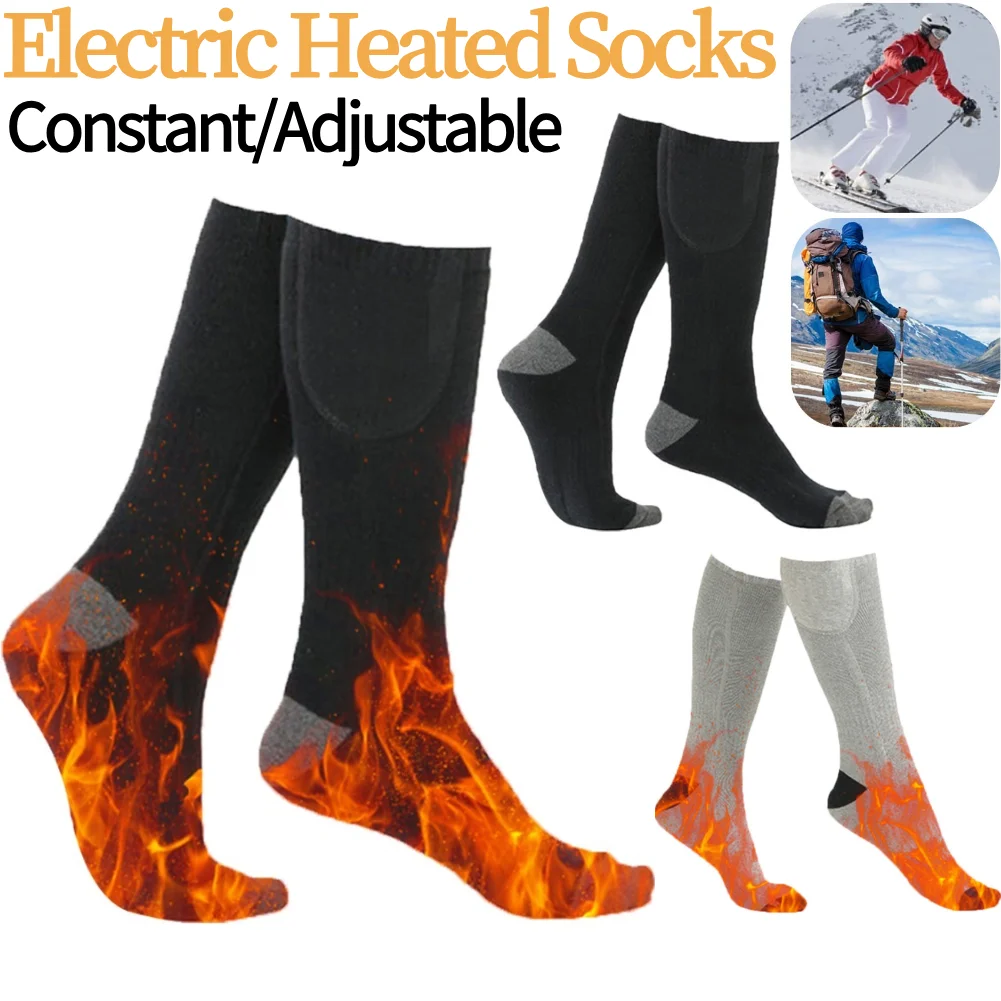 Electric Heated Socks 3 Level Temperature Winter Heating Socks Fast Heating Warm Winter Socks Washable for Outdoor Skiing Hiking