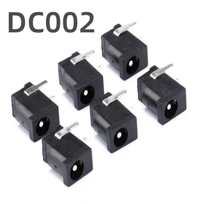 10PCS Hot Sales High Quality DC-002 0.3A 50V Black DC Power Jack Socket Connector DC002 3.5*1.3mm 1.3 Socket