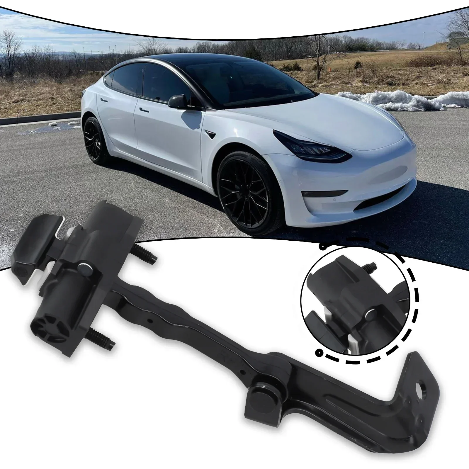 Replacement For Tesla Model 3 17-21 Check Stop Strap Interior Door Panel Metal Plastic Interior Door Panel Accessory