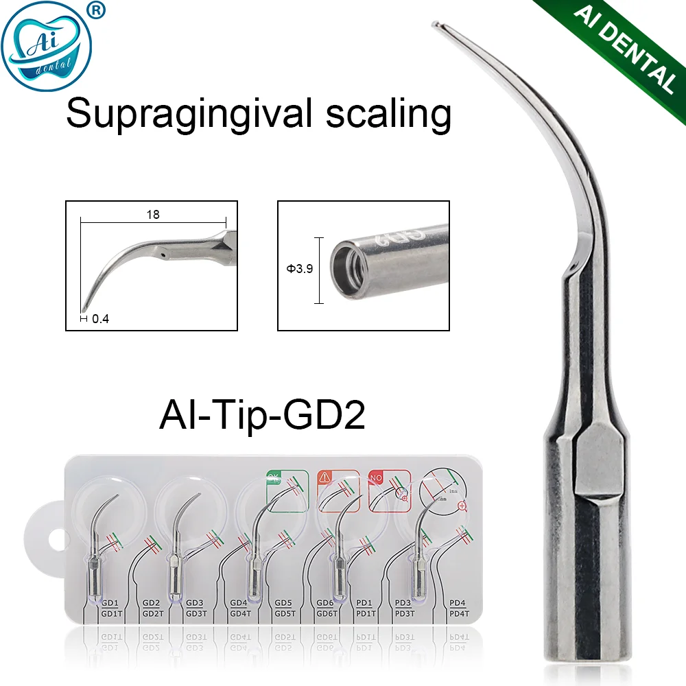 

AI Dental Ultrasonic Tips BG-series For Supragingival Scaling/ P-subgingival /E-ED Endodontics/ DG-supragingival/PD-subgingival