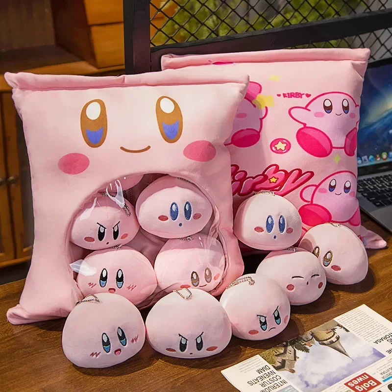 Anime Kirby Plush Pudding Candy Bag Kawaii Cute Mini Pink Plush Dolls Stuffed Pillow Room Decor Peluche Xmas Birthady Gifts Kids