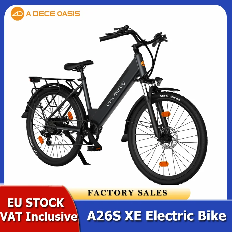 ADO A26S XE Electric Bicycle 250W 36V 10.4Ah 26Inch Commuter City Off Road Exercise Bike Motorbike for Adult Motorbike EUVersion