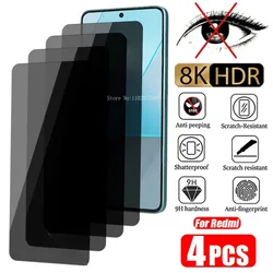 4Pcs Anti-Spy Screen Protector For Redmi Note 13 12 11 10 Pro 9 8 Plus 5G Privacy Tempered Glass For Redmi 10C 10 9A 9C Note 11S