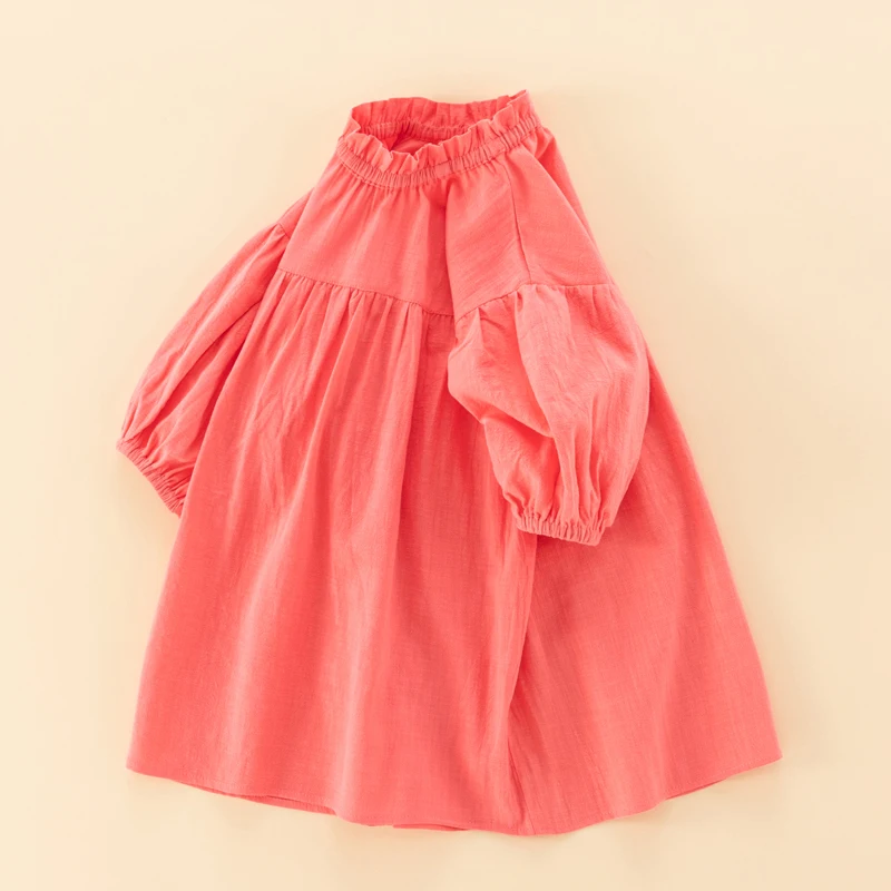 Baby girl dress toddler cotton linen girl dress child clothing long sleeve pullover dress
