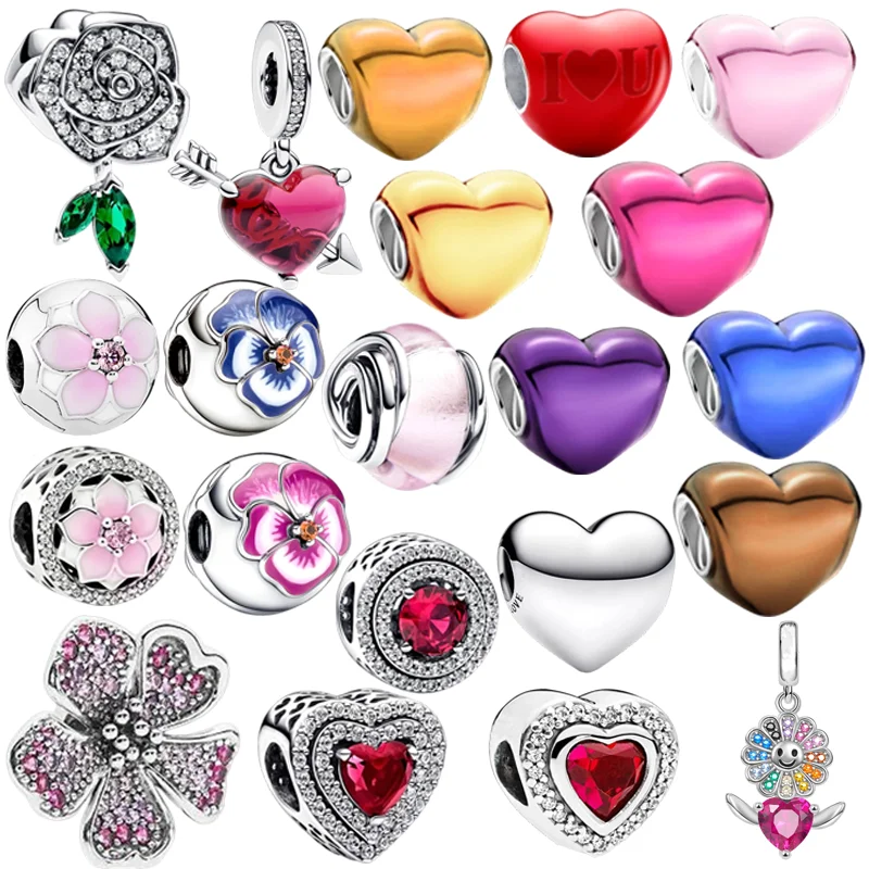 Hot Sale Heart-shaped,Flower Multiple Series Charm Bead  Applicable to Original European Plating Silver Jewelry &DIY Making Gift