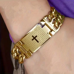 Stylish Men's Stainless Steel Cuban Chain Bracelet - Punk Fashion Accessory